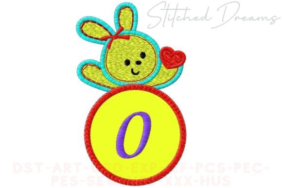 Bunny Applique Letter 0