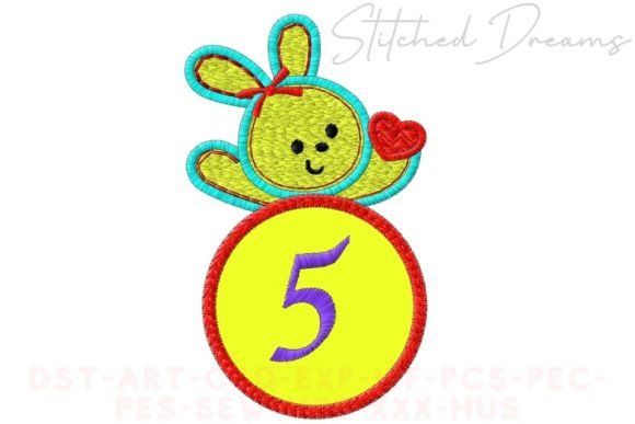 Bunny Applique Letter 5 Design Review