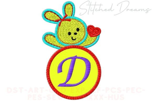 Bunny Applique Letter D
