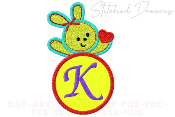 Bunny Applique Letter K Design Review