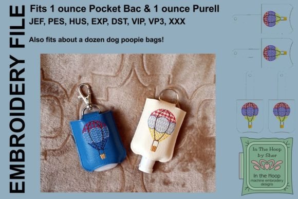 Hot Air Balloon Hand Sanitizer Holder Embroidery Review