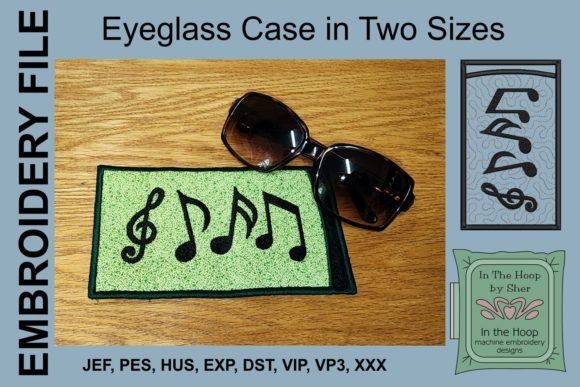Music Notes Eyeglasses Case Embroidery Review