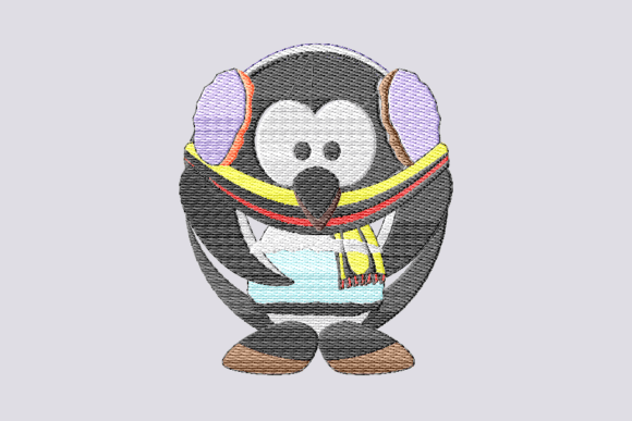 Round Penguin Wear Scarf Embroidery Review