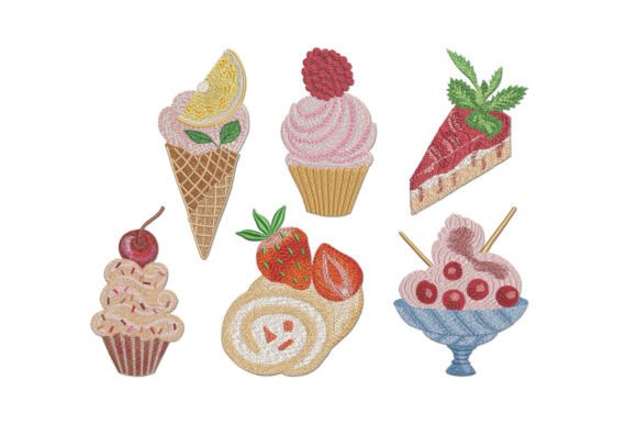 Set of Cakes and Ice Creams Embroidery Review